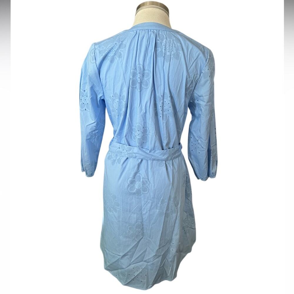 Cynthia Rowley Rubber Embroidery Blue Summer 3/4 Sleeve Mini Dress Size S NWOT - Picture 11 of 12